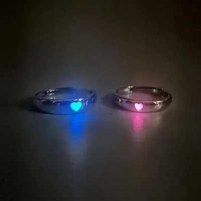Светящееся кольцо для пары, креативное светящееся в темноте кольцо для 1  игрока, 2 подходящих игровых кольца для женщин и мужчин, подарок на день  Святого Валентина | AliExpress