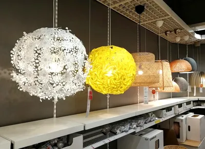 IKEA 20412830 ГРИМСОС Подвесной светильник, белый, 55 см от магазина Wmart  в Алматы, Астане, Усть-Каменогорске