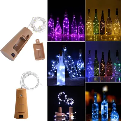 Светильники-пробка для винных бутылок, 8 цветов, 1 м/2 м | AliExpress