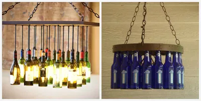 Подвесные светильники и люстры из бутылок: получится ли сделать самому? |  Мамкин дизайнер | Дзен