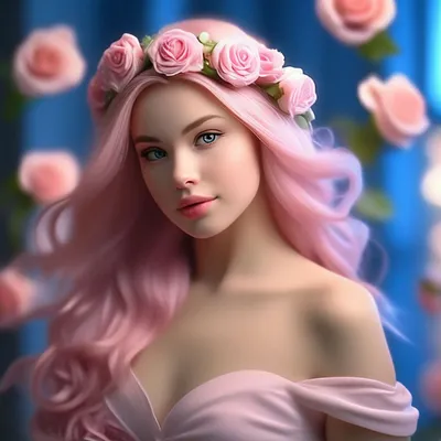 Девушка, светло-розовые волосы, …» — создано в Шедевруме