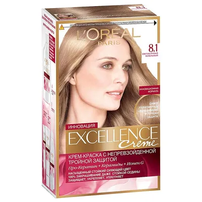 Excellence 8.1 Светло-русый пепельный - краска для волос от Loreal. Отзывы,  применение, купить.