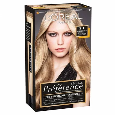 Краска для волос LOREAL Preference Cool Blondes оттенок 8.1 Копенгаген  светло-русый пепельный купить по цене 911 ₽ в интернет-магазине Детский мир