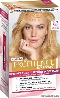 Краска для волос L'Oreal Paris Excellence, тон 9.3 Очень светло-русый  золотистый купить в Москве, Санкт-Петербурге, России с доставкой на сайте  Manikshop. Фото, цена, характеристики- ManikShop.ru