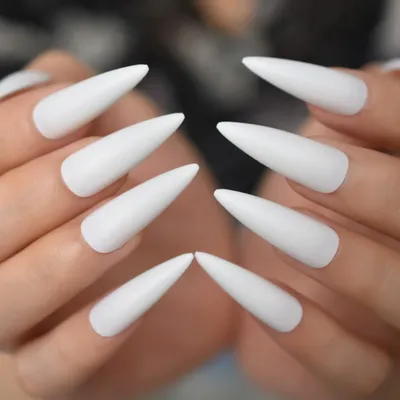 Белые острые ногти | Nail shop, Manicure, Nails