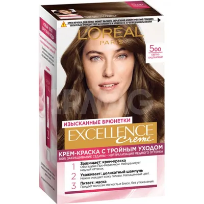 Краска для волос L'Oreal Excellence Creme (192 мл) - 500 Светлый каштан -  IRMAG.RU