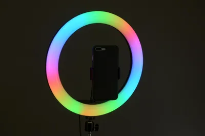 Светодиодное кольцо для селфи RGB LED MJ33, цветное в EkaTech.ru