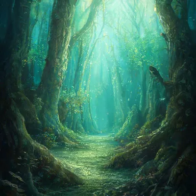 Дорога в таинственный лес - обои на рабочий стол