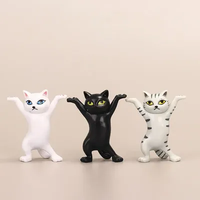 Танцующие Коты, Очаровательная мультяшная игрушка, кукла, экшн-фигурки,  интересные куклы-коты, креативные настольные украшения, декоративные  подарки | AliExpress