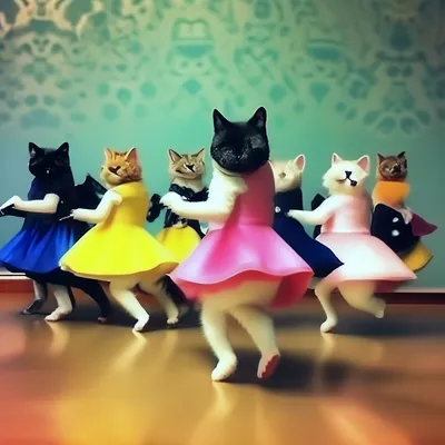Танцующие кошки. Комментарии : LiveInternet - Российский Сервис  Онлайн-Дневников | Gatos bonitos, Pinturas de gato, Pintura de gato