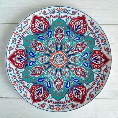 Купить декоративную тарелку с орнаментом, купить керамическую тарелку,  тарелки настенные в интерьере