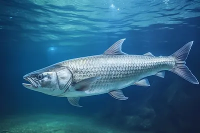 Генеративный ии индо-тихоокеанский тарпон рыба megalops cyprinoides tarpon  indo pacific или megalops cyp | Премиум Фото