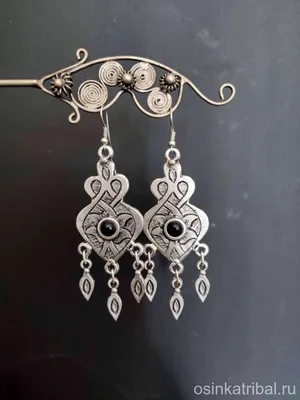 Серьги в восточном стиле - Vintage Oriental Ottoman Style Silver plated  Turkish Tribal Boho Earrings | afgan-bazar.ru