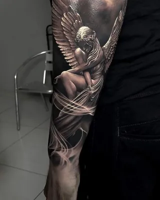 Мужские татуировки ангелов на плече - идеи и техника нанесения - tattopic.ru