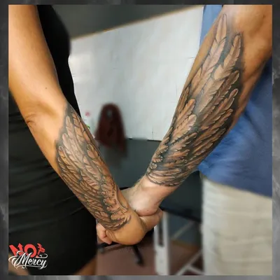 🖤 Мужские татуировки с ангелом на предплечье: варианты (45 фото) —  Gorodprizrak