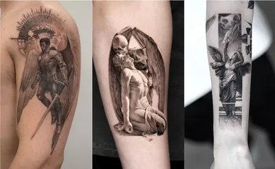 Татуировка ангел на руке (76 фото)