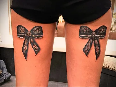 Татуировки бантики на ногах (58 фото)