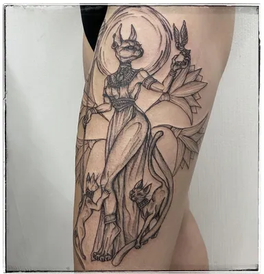 Tattoo uploaded by Арт тату салон Marlin • Тату египетской богини Бастет •  Tattoodo