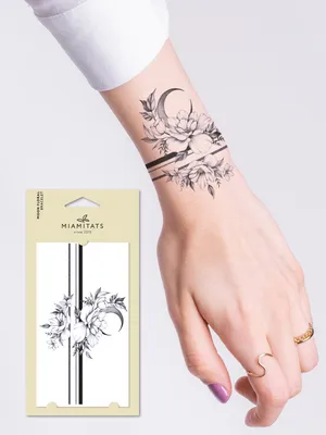 Купить Переводная тату-браслет Moon Floral Bracelet | Цена 390 руб. | Miami  Tattoos