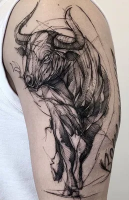 Тату БЫК: значение и символ | foto tattoo | Bull tattoos, Ox tattoo, Sleeve  tattoos