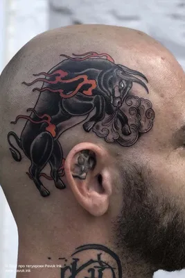 Татуировка мужская реализм тату-рукав бык, фотографии - мастер Слава Tech  Lunatic 7392 | Art of Pain