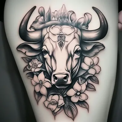 Татуировка бык на предплечье | Тату-студия BARIN