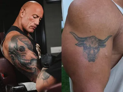 Татуировка мужская графика на груди бык 3124 | Art of Pain