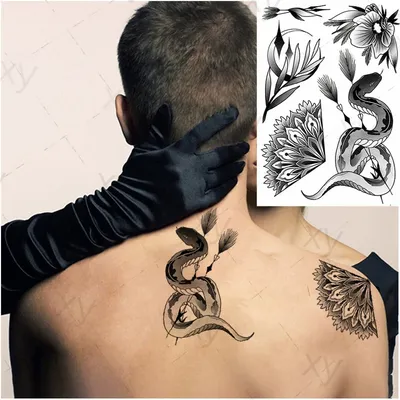 Водостойкая Временная тату-наклейка, демон, голова быка, временные  татуировки для мужчин, большие глаза, роза, боди-арт на руку, искусственная  татуировка для женщин и мужчин | AliExpress