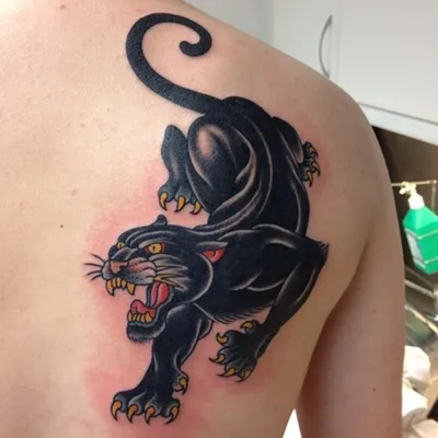 Tattoo uploaded by Вадим • Татуировка - Черная кошка. Эскиз - макет был  сделан мастером Вадимом (собран из нескольких картинок в одну с небольшим  творческим дополнением). Тату сделана за два сеанса: основное