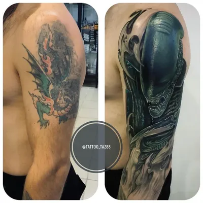 Чужой тату alien tattoo | Тату