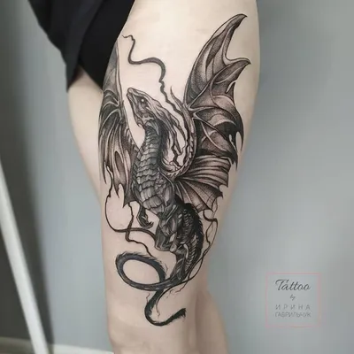 КОТ TATTOO STUDIO | Тату на руке для девушки - реалистичный дракон.  Красивая и стильная татуировка в графике от мастера Kot Tattoo Studio | Дзен