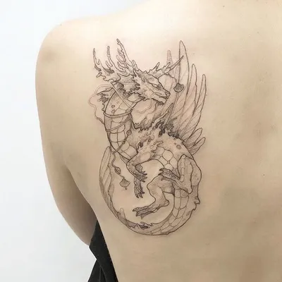 тату на плече дракон мужская китайский эскиз графика огонь | Тату на плече,  Тату, Татуировки