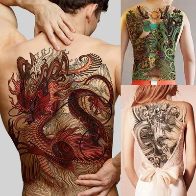 Татуировка женская графика и япония на спине дракон - мастер Кирилл  Плотников 6012 | Art of Pain