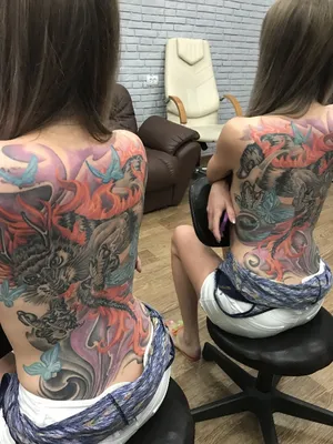 Купить Большой водостойкий тигр-дракон, татуировка на всю спину, наклейка- тату, временная татуировка | Joom