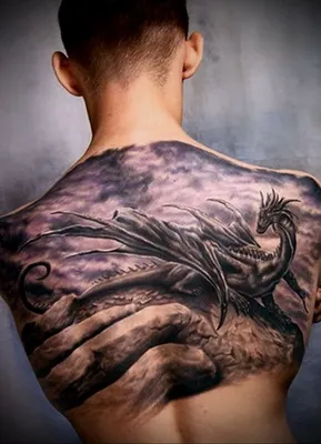 Татуировка с драконом на спине, водостойкая, 22 х16 см | AliExpress