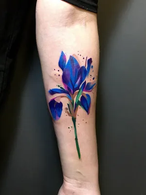 Татуировка женская нью-скул на предплечье ирис | Цветочные рукава тату,  Татуировка в виде ириса, Цветы татуировки рисунки