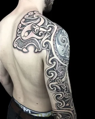 Татуировка дракон и кельтские узоры - tatufoto.com