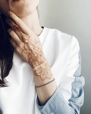 Пример рисунка тату хной на руке 28.11.2020 №052 -henna tattoo-  tatufoto.com - tatufoto.com