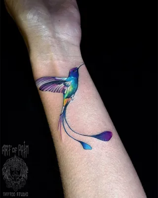 эскиз тату колибри с цветком| Tattoo Academy