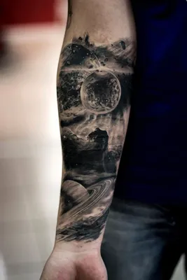 Тату космос | Space tattoo sleeve, Galaxy tattoo, Planet tattoos