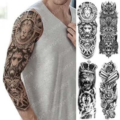 Тату лев, lion tattoo