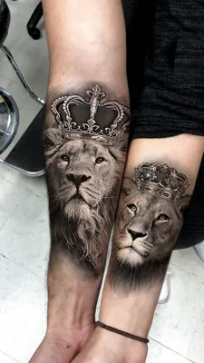 Фото татуировка лев и львица сделать в тату салоне в Москве по низкой цене