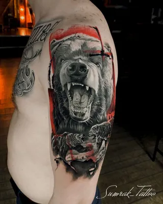 Realistic Bear Tattoo Design