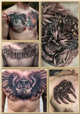 ALL Tattoo - #Тату на грудине мужские. Крутая галерея! (70 фото) ▻  http://ontattoo.ru/gallery/tatu-na-grudine-70-foto | Facebook