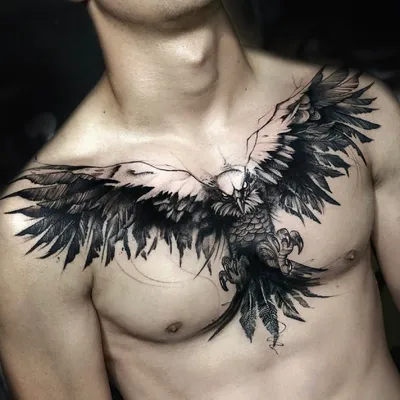 Водостойкая татуировка с крыльями груди, временные мужские черные Временные  татуировки, наклейки, Крутое искусство, искусственная татуировка, татуировка  | AliExpress