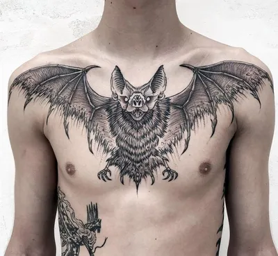 Татуировка мужская графика на ключице дракон - мастер Мария Бородина  (Челнокова) 7193 | Art of Pain