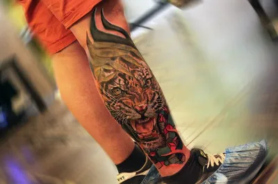 Тату на ноге тигр - 18 Фото и значение татуировок 2024