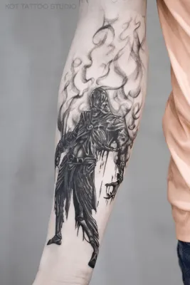 Татуировка мужская графика на предплечье серный дракон - мастер Евгения  Шмидт 5740 | Art of Pain