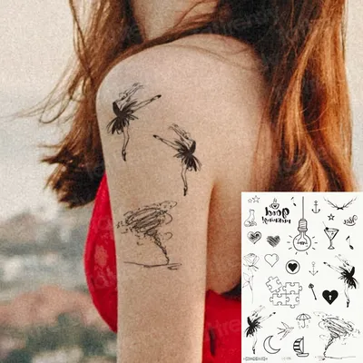 Черные Временные татуировки бесконечности для женщин и девочек,  реалистичные Подсолнухи, розы, буквы, искусственные татуировки, наклейки,  водонепроницаемые татуировки на руку | AliExpress