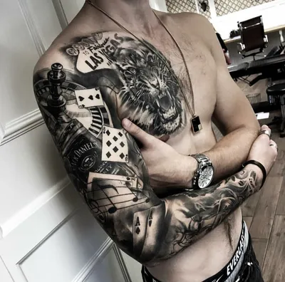 Купить Военные временные татуировки маори для мужчин, взрослые,  реалистичные поддельные татуировки льва, самурая, большая наклейка,  сексуальные татуировки на всю руку | Joom